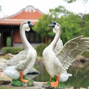 Espacio público Landmark Furniture Abstract Cartoon Goose FRP Escultura Tamaño único Áreas de Salón al aire libre Adornos estéticos Estatuas - Product Image 3