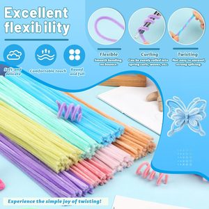 Handmade Iron <b>Wire</b> <b>Flower</b> Twisted 8mm Pipe Cleaners 100 Bouquet Thick Kits Customizable Model High Quality Safe Eco-friendly for - Product Image 2