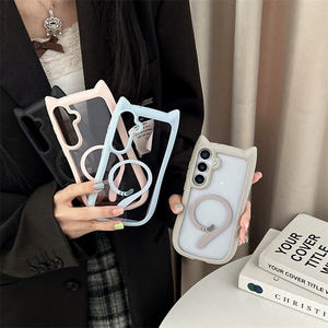 เคสแม่เหล็กหูแมว3D ใหม่ล่าสุดสำหรับ iPhone 16 15 14 13 12 PRO MAX 16 PLUS 13 <span class=keywords><strong>Mini</strong></span> 12 <span class=keywords><strong>MINI</strong></span> สำหรับ Samsung <span class=keywords><strong>S23</strong></span> S24 S25 Plus - Product Image 2