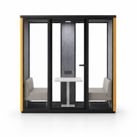 Cabine de réunion de luxe insonorisée pour 4 personnes avec système de ventilation et d'éclairage