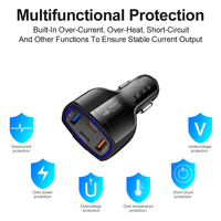 Emballage de boîte avec logo personnalisé, chargement super rapide, double adaptateur de port USB a type C, chargeur de voiture multiple à 4 ports USB