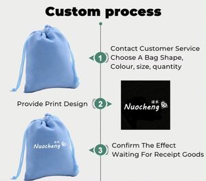 Sac à cordon rose en suède personnalisé avec logo pour bijoux, emballage cadeau – Grande Vente - Product Image 6