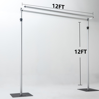 Support de tuyau et de drapé réglable de 12x12Ft support de toile de fond robuste pour kit de tuyau et de drapé de décor de mariage de fête d'événement