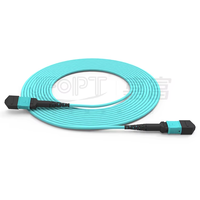 Kabel Trunk Fiber MPO MTP 12/24 Serat OM3 OM4 Multimode Tipe A/B/C Low Loss LSZH Patch Cord untuk Pusat Data 40G 100G