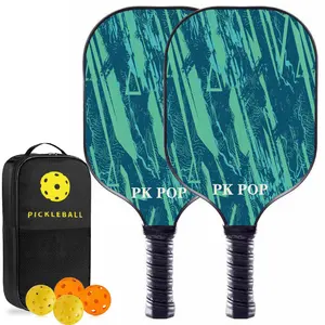 USAPA热卖PP蜂窝芯厂家价格高品质磨砂玻璃纤维镐球拍套装带4个球的扒手桨
