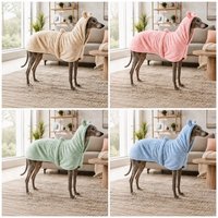 Peignoir de bain pour animaux de compagnie à séchage rapide, super absorbant, avec capuche et oreilles d'ours, pour chiens de grande taille et légers, tibétain, gris.
