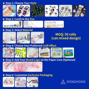 Cinta de papel de colores Washi de impresión de alta calidad personalizada, cinta Washi de lámina de oro plateado para Decoración - Product Image 4