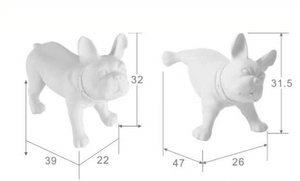 예쁜 플라스틱 소형견 마네킹, 녹색 동물 마네킹 프렌치 불독 - Product Image 2