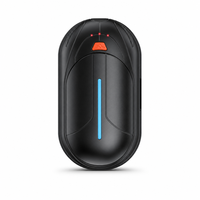 Chauffe-mains rechargeable avec bande lumineuse LED, chauffe-poche électrique portable USB, batterie 6000 mAh, chauffage rapide en 0,5 s pour voiture et camping-car