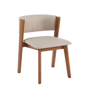 Chaises de salle à manger en bois massif modernes et minimalistes, rembourrées en cuir, de luxe, pour la maison et les restaurants - Product Image 1