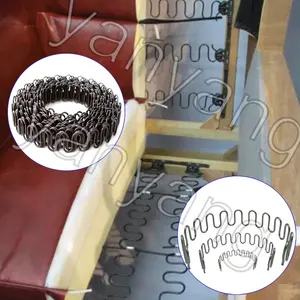 Lanyang pabrik ekstensi galvanis 3.2mm pemotong sinous sofa pegas besi 3.6mm antikarat lengkungan bergulir furnitur zigzag Musim Semi