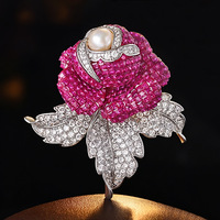 Broche de luxe TIANSHE en forme de rose, épingle à perles élégante pour femme, accessoire polyvalent pour banquets