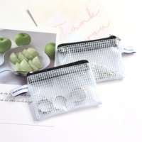 Sacs en maille de couleur Durable pour maquillage cosmétique voyage données câble chargeur sacs de rangement pochette en maille fermeture éclair trousse à crayons
