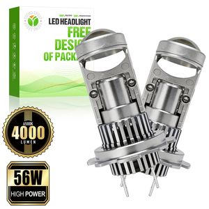 Ampoules de phares de voiture LED H4 à double <span class=keywords><strong>faisceau</strong></span> 56W de qualité supérieure et économiques pour flotte logistique commerciale, conduites nocturnes sécurisées - Product Image 1