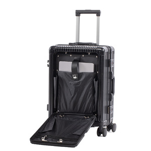 Front Top <b>Suitcase</b> With Tsa Lock Usb Charging 4 Wheels Business Travel Luggage Cart PC Material Solid Color - Product Image 3