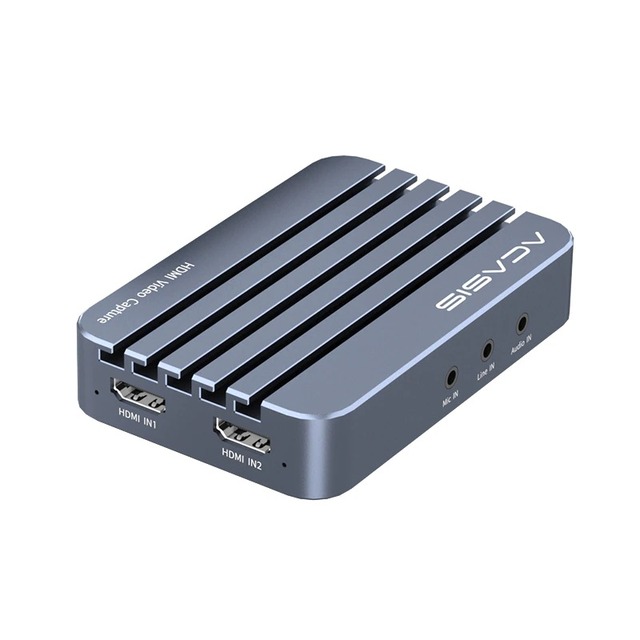 ACASIS 2-Channel HD-MI-compatible Video Capture Card 4K/60Hz Input/Loopout 1080p/60Hz Capture Support Live Streaming/Game/Camera