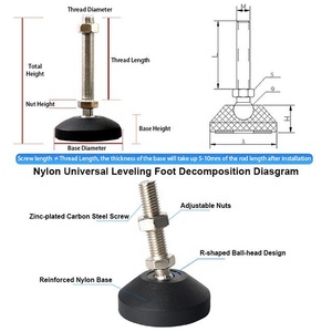 Pieds de nivellement pivotants pour machine avec pieds de nivellement durables en fer galvanisé - Product Image 2