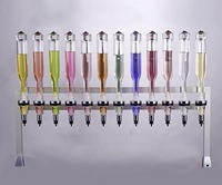 Dispensador manual de líquidos para 6 botellas pequeñas, de vidrio, para máquina expendedora, barra, alimentos y bebidas, agua pura, 200ml