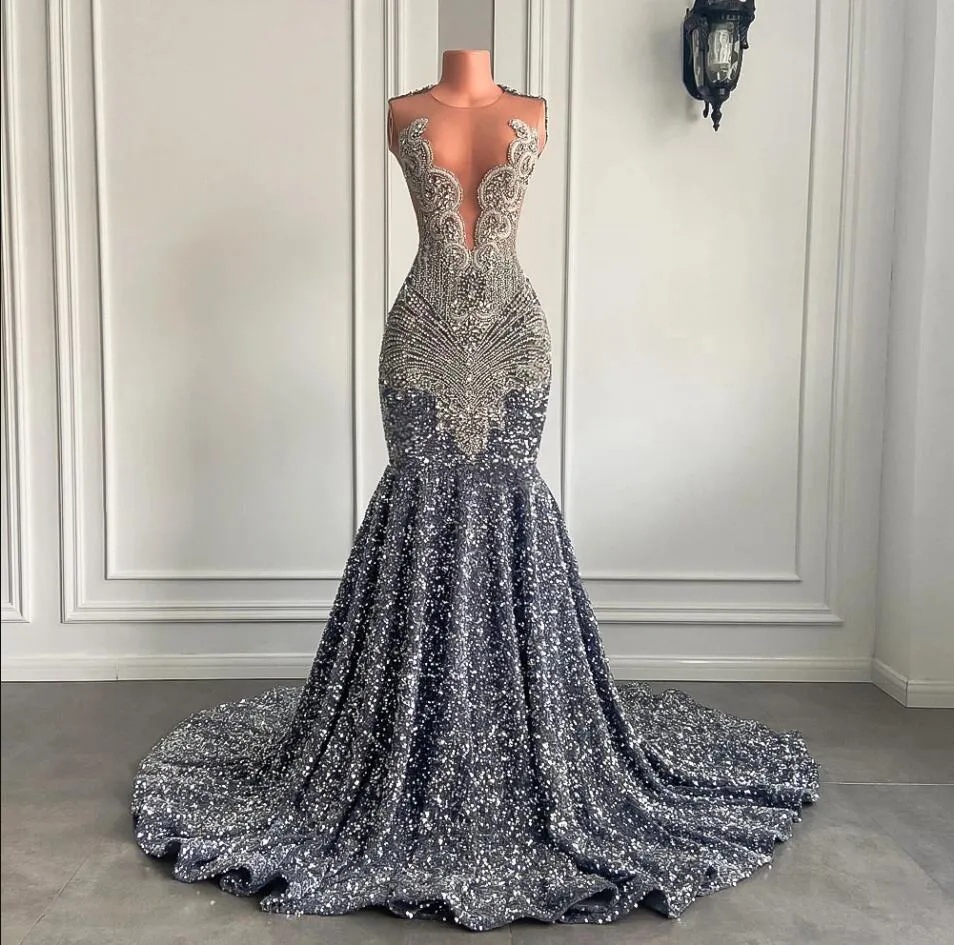 fitted lace wedding dress Roisin Diamante Maxi Dress / Gunmetal | Meshki main image 1