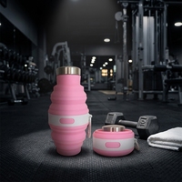 Bouteille en silicone adaptée à de multiples scénarios de voyage, prix d'usine, bouteille d'eau en silicone portable
