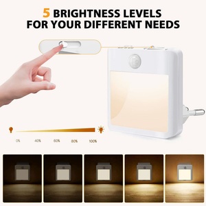ไฟ LED เซ็นเซอร์ตรวจจับความเคลื่อนไหวแบบเสียบปลั๊ก EU US UK สำหรับห้องนอนเด็ก ไฟกลางคืนอัตโนมัติ ตั้งเวลาเปิด-ปิดอัตโนมัติ ปรับความสว่างได้ ไร้สาย ใช้ตกแต่งตู้ - Product Image 4