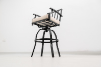 Ensemble de bar d'extérieur en métal résistant aux intempéries, tabourets de bar pivotants, table haute de patio, mobilier de jardin, 2 chaises de bar, 1 table de bar