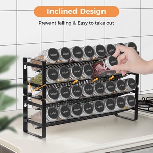 Metal Empilhável Spice <span class=keywords><strong>Rack</strong></span> Wall Mount Countertop Spice <span class=keywords><strong>Rack</strong></span> Organizador De Armazenamento Prateleira para Cozinha <span class=keywords><strong>4</strong></span>-Tier Spice Organizer <span class=keywords><strong>Rack</strong></span> - Product Image 4
