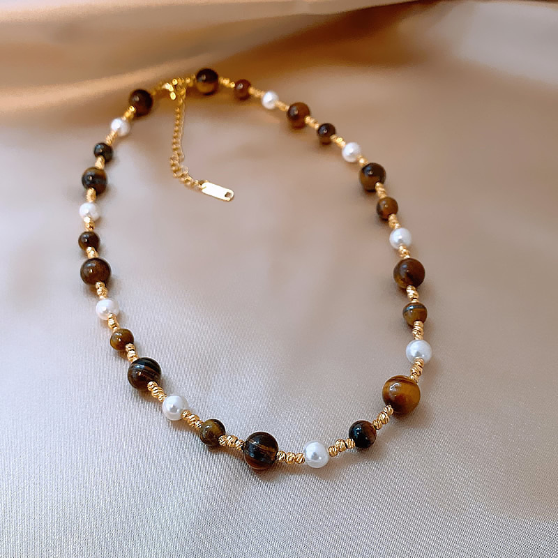 6 collane - oro - curry - bianco - acciaio al titanio