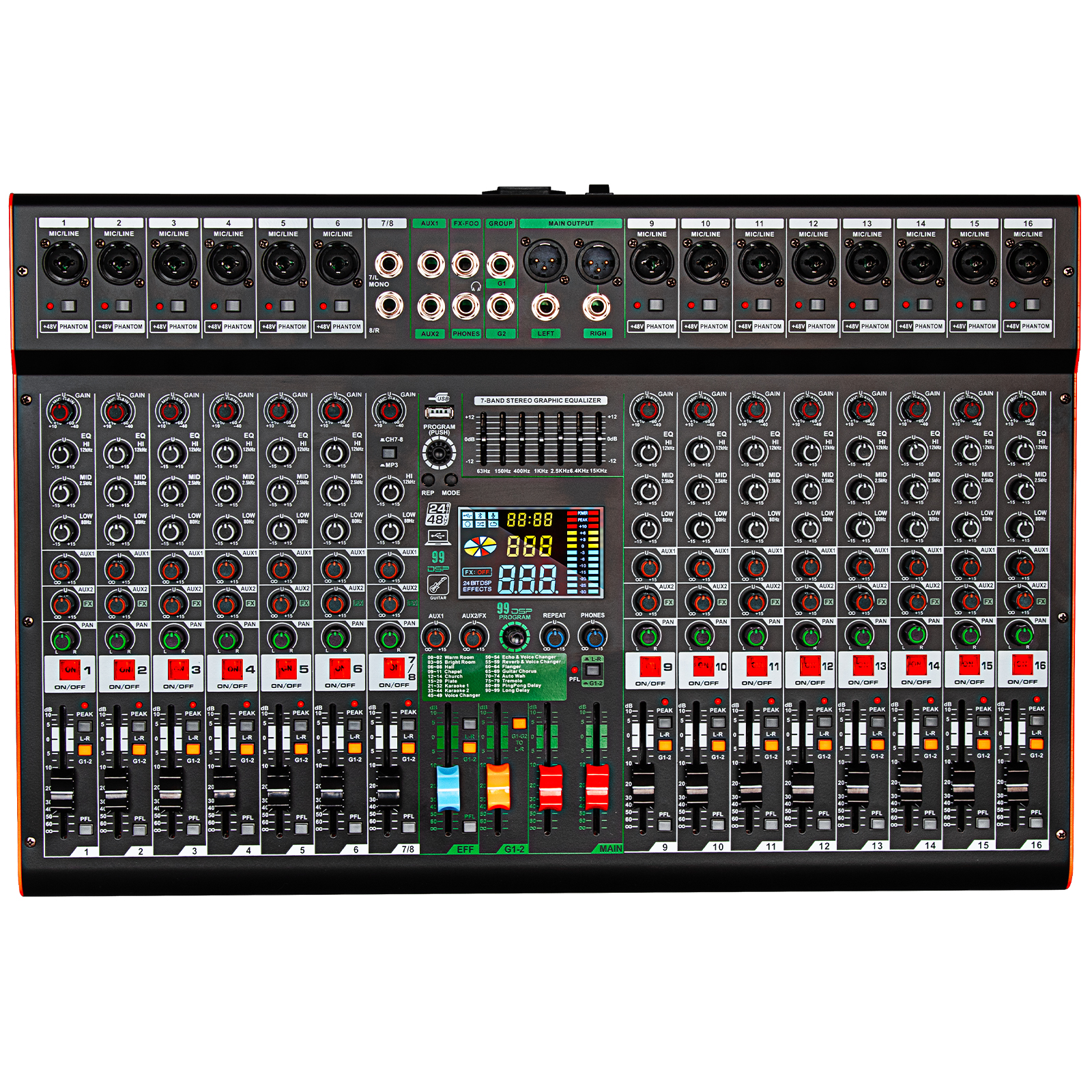Depusheng TC16 48 В фантомная мощность звуковых карт микшер аудио микшер 16 каналов