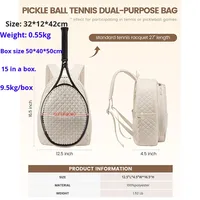 Sac de padel TL New, léger, multifonctionnel, pour raquettes de tennis et de badminton, sac à dos 30-40L, durable, portable, pour la salle de sport