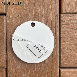 Mdfsub hình ảnh tự làm 3mm dày đơn bên sublim MDF Keychain 50x50mm Vòng in ảnh trắng trống thăng hoa MDF móc khóa - Product Image 4