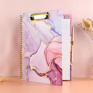 Luxury Metal Clip Clip Board Spiral Clipboard Clipfolio With Refillable Notepad Sticky Metal Cilpboard