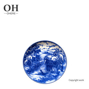 أطقم أدوات مائدة بالجملة للمطاعم والفنادق، أطباق من الخزف الصيني الأبيض والأزرق للحفلات والأعراس، إنتاج مصنع محترف - Product Image 5