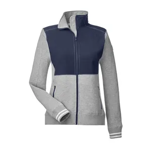 Veste polaire à glissière complète pour femmes chaud confortable travail vêtements de loisirs bloc de couleur col montant personnel équipe polaire vestes femmes