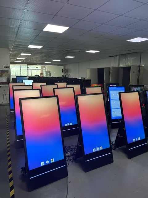 Waterproof Portable 32 45 55 Inch LCD Poster Outdoor LCD Kiosk Battery Powered Digital Signage with SDK Movable Wheels in US