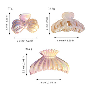Pince à Cheveux Nœud Queue de Sirène Dégradée de Haute Qualité, Couleur Bonbon Irisée, Pince Requin pour Coiffure Demi-attachée, Vente en Gros - Product Image 4