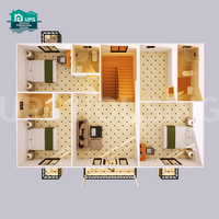 Diseño de Lujo, Alta Calidad, Vivienda Modular de 2 Pisos con Techo a Dos Aguas y 4 Dormitorios, Espacio de Vivienda Modular, Oficina en el Patio Trasero, Villa