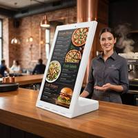 Soporte de Mesa para Restaurante con WiFi, Pantalla Pequeña Android Digital de 10/14/15.6 Pulgadas, Panel de Publicidad con Menú en Video, Reproductor de Tableta