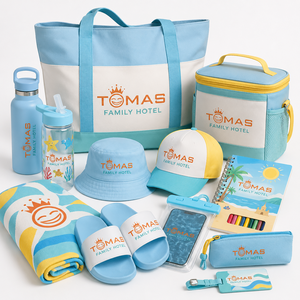 Set de Recuerdos Premium para la Playa con Botella de Agua, Bolsa de Playa, Chanclas, Toalla de Playa, Sombrero para el Sol y Bolsa de Aseo para Vacaciones - Product Image 5