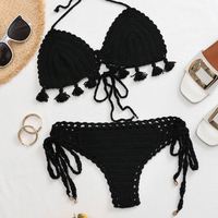 Nouveau maillot de bain sexy pour femme, tankini tricoté à franges, ensemble de plage au crochet et bikini, bralette au crochet en vente