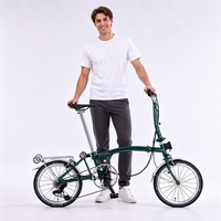 Vélo pliable mini à trois plis avec cadre en acier de 16 pouces et 7 vitesses, capacité de charge de 110 kg pour utilisation en ville