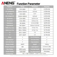 Pince ampèremétrique numérique ANENG ST212, 6000 comptes, True RMS, AC/DC 400A, testeur VA NCV, détection de fil sous tension pour applications électriques automobiles