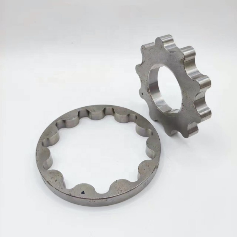 Высокоточная внутренняя и внешняя шестерня CNC, обработанная в подобранном наборе, заготовка 4340 стали RB26 N1, шестерня масляного насоса