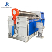 Máquina de Laminación de Placas de Acero Inoxidable, Acero al Carbono y Aluminio de 4 Rodillos CNC ZHENGHENG W12-20x2500, Doblado Automático y Conformado de Extremos de 16 mm