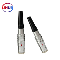 Connecteur de capteur circulaire robuste et étanche UHUB FGG Série K 0K à 2 broches, autobloquant par poussée-tirage
