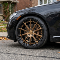 Jantes forgées en bronze sur mesure à deux pièces avec lèvre noire, 17-24 pouces, 5x112 5x114.3 5x120 pour Mazda MX-5 Toyota MR2 Honda CR-Z