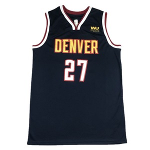 Broderie rétro personnalisée en gros <span class=keywords><strong>Denver</strong></span> <span class=keywords><strong>Nuggets</strong></span> # 55 # 27 # <span class=keywords><strong>Maillot</strong></span> de basketball sans manches en poly mesh pour homme, modèle 2026, pour le jeu transfrontalier - Product Image 2