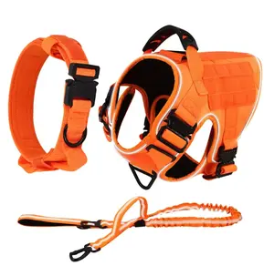 Rompi Harness anjing tugas berat, rompi anjing taktis dapat disesuaikan dengan pegangan tanpa tarikan untuk anjing besar - Product Image 6