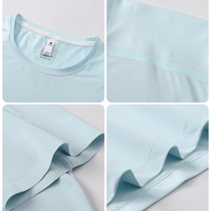 Maglietta da uomo fresca e traspirante ad asciugatura rapida estiva a maniche corte larga sportiva Casual Top con collo solido per il Fitness - Product Image 2