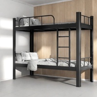 Lit superposé en acier robuste, largeur 150 mm, option noir ou blanc, pour logement des employés